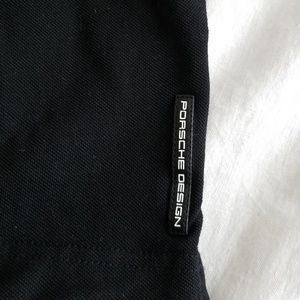 PREOWNED PORSCHE DESIGN PIQUE POLO BLACK SIZE M